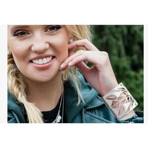 Park Lane "GALACTIC" Bracelet Silver Cuff Geometric Design Pretty! Festival Boho